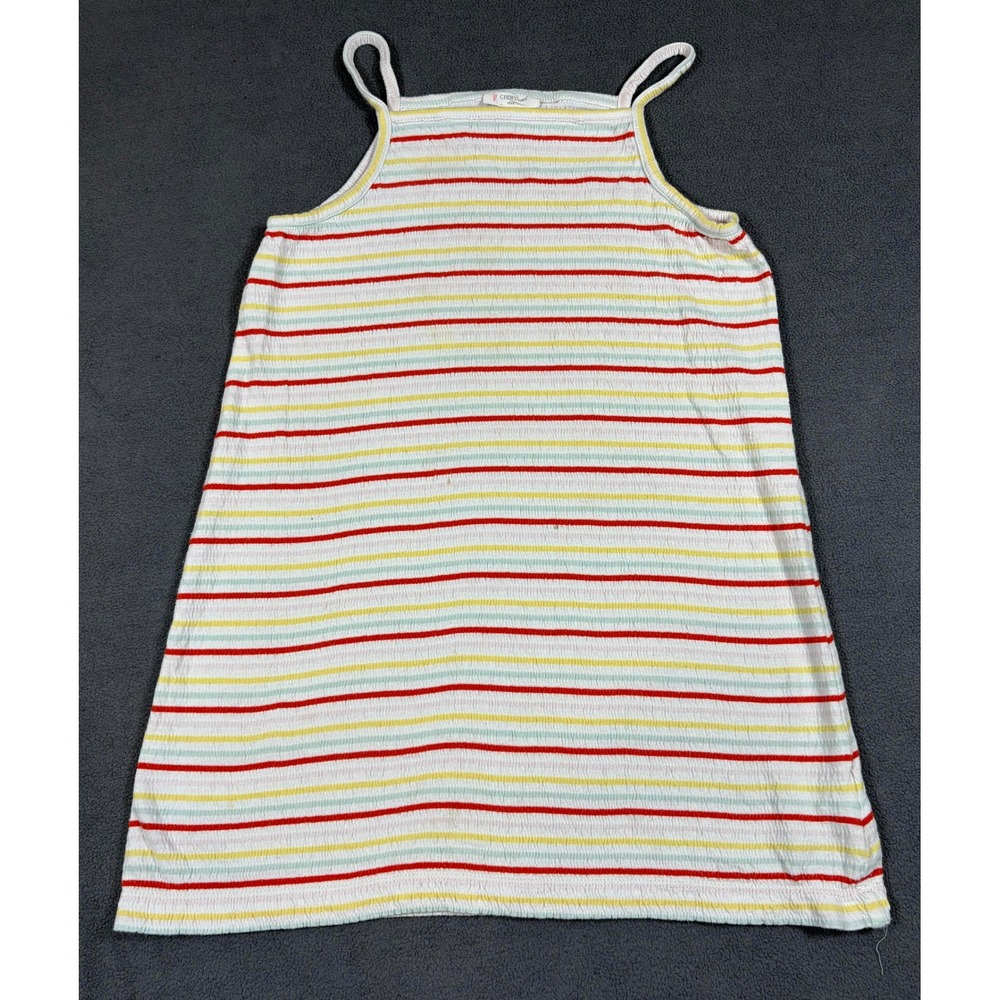 Crewcuts Tank Top Girls Size 7 Multi-Color Striped Smocked Sleeveless